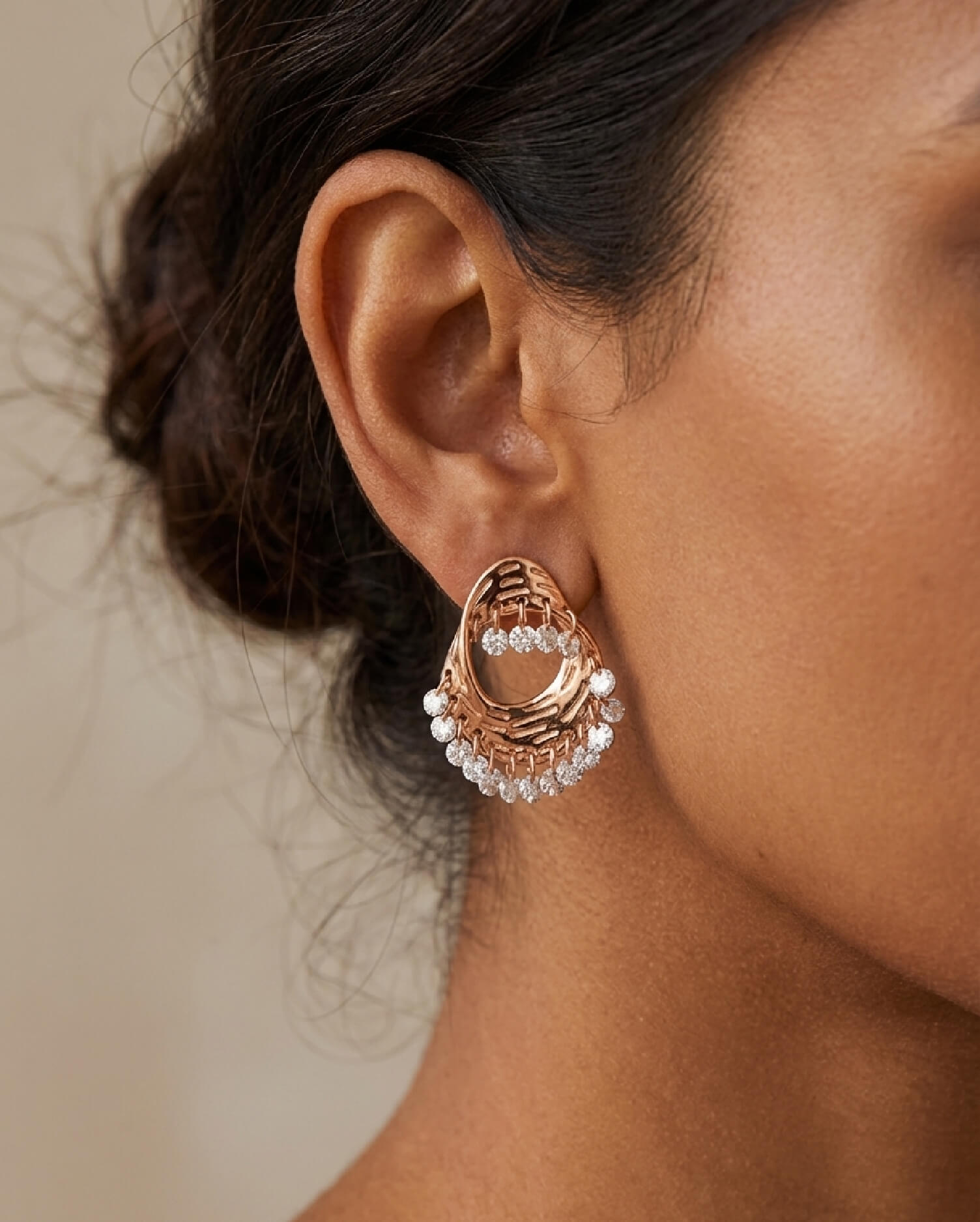 The Halo Rose Gold Earrings