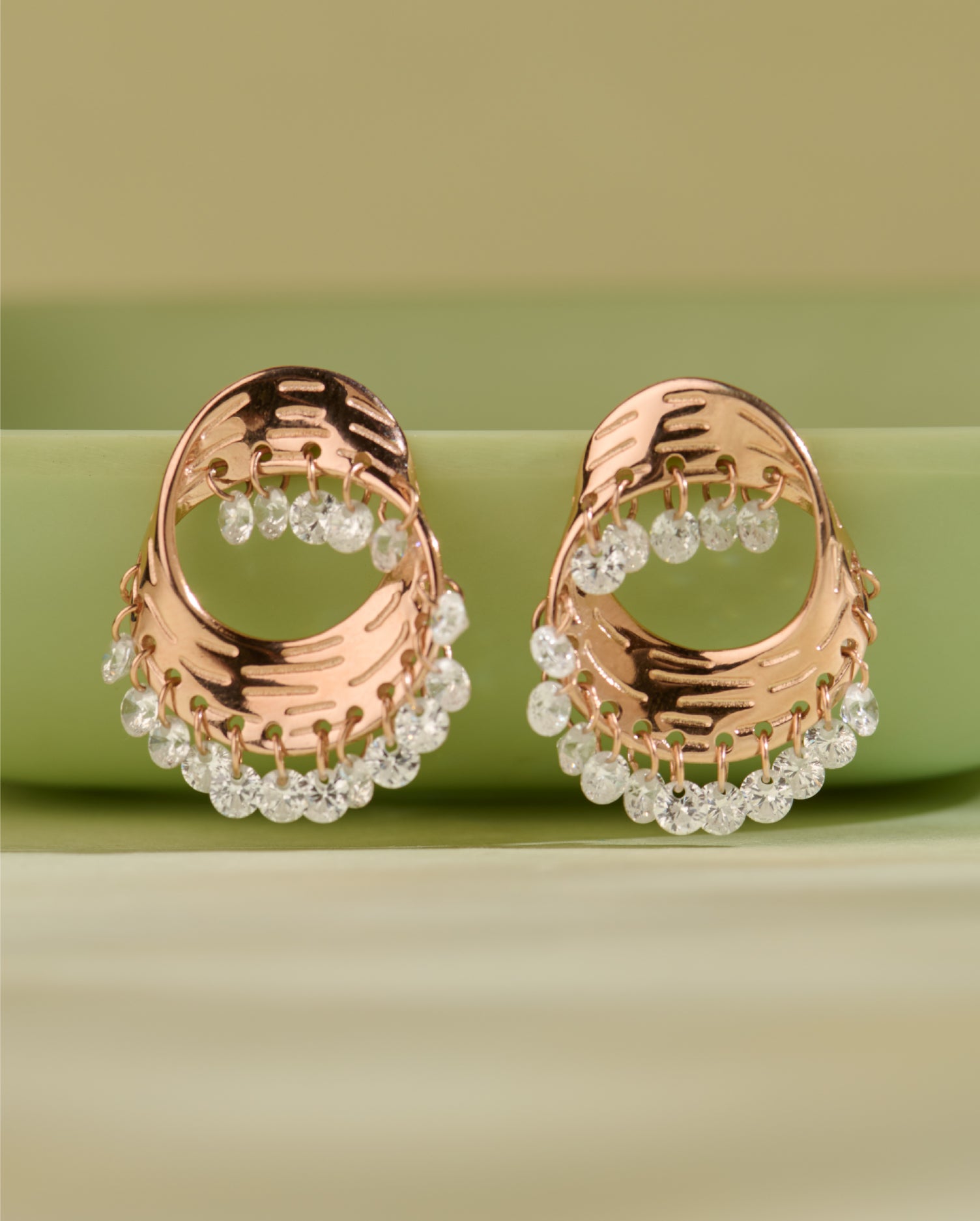 The Halo Rose Gold Earrings