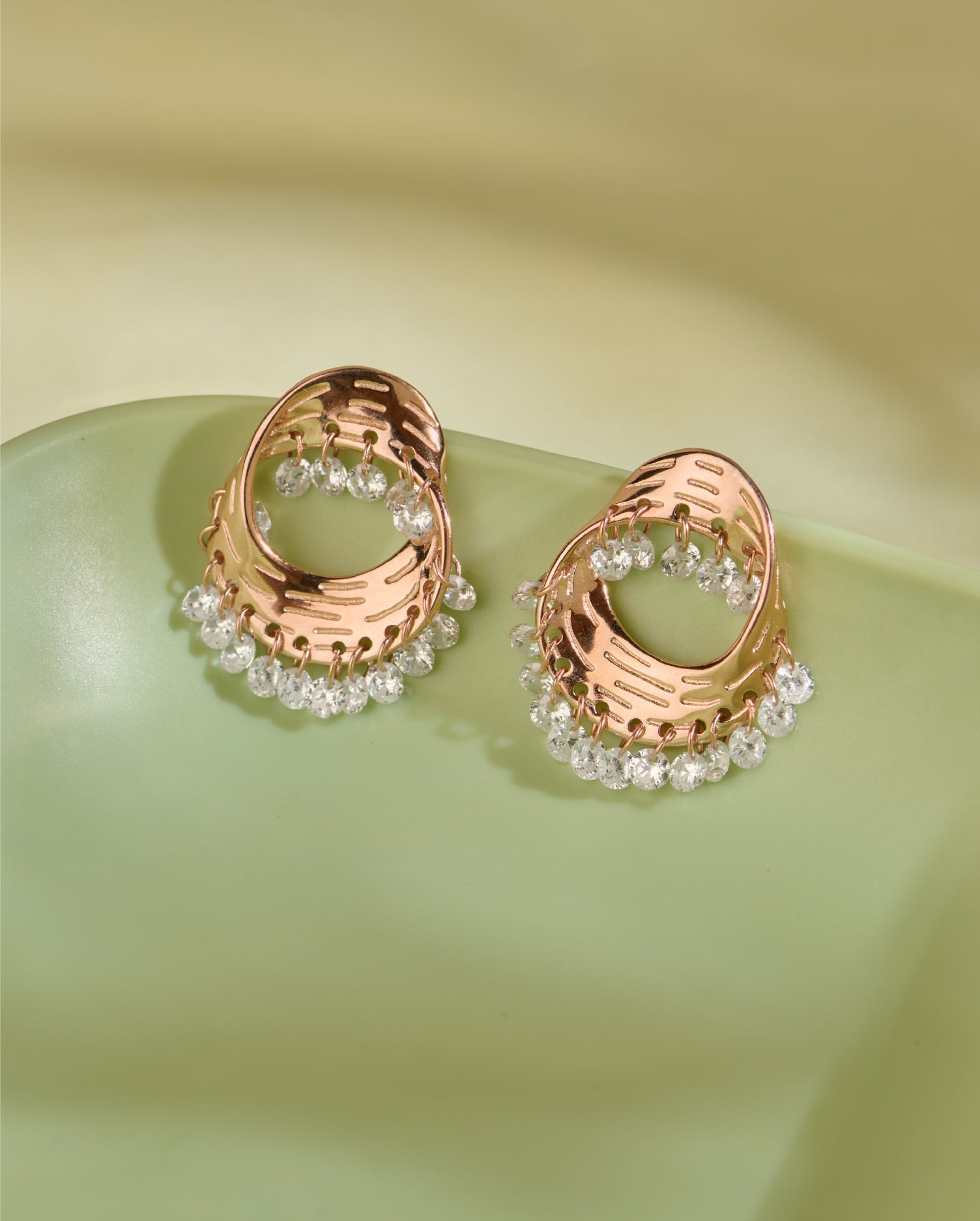 The Halo Rose Gold Earrings