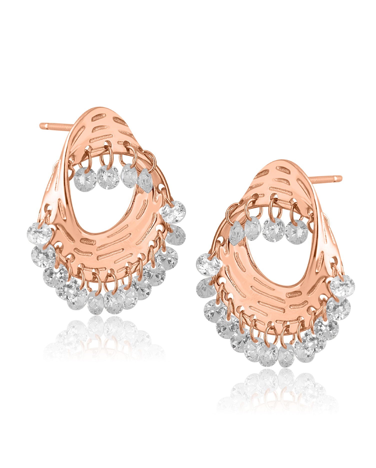 The Halo Rose Gold Earrings