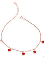 Hues of Heart Rose Gold Anklets