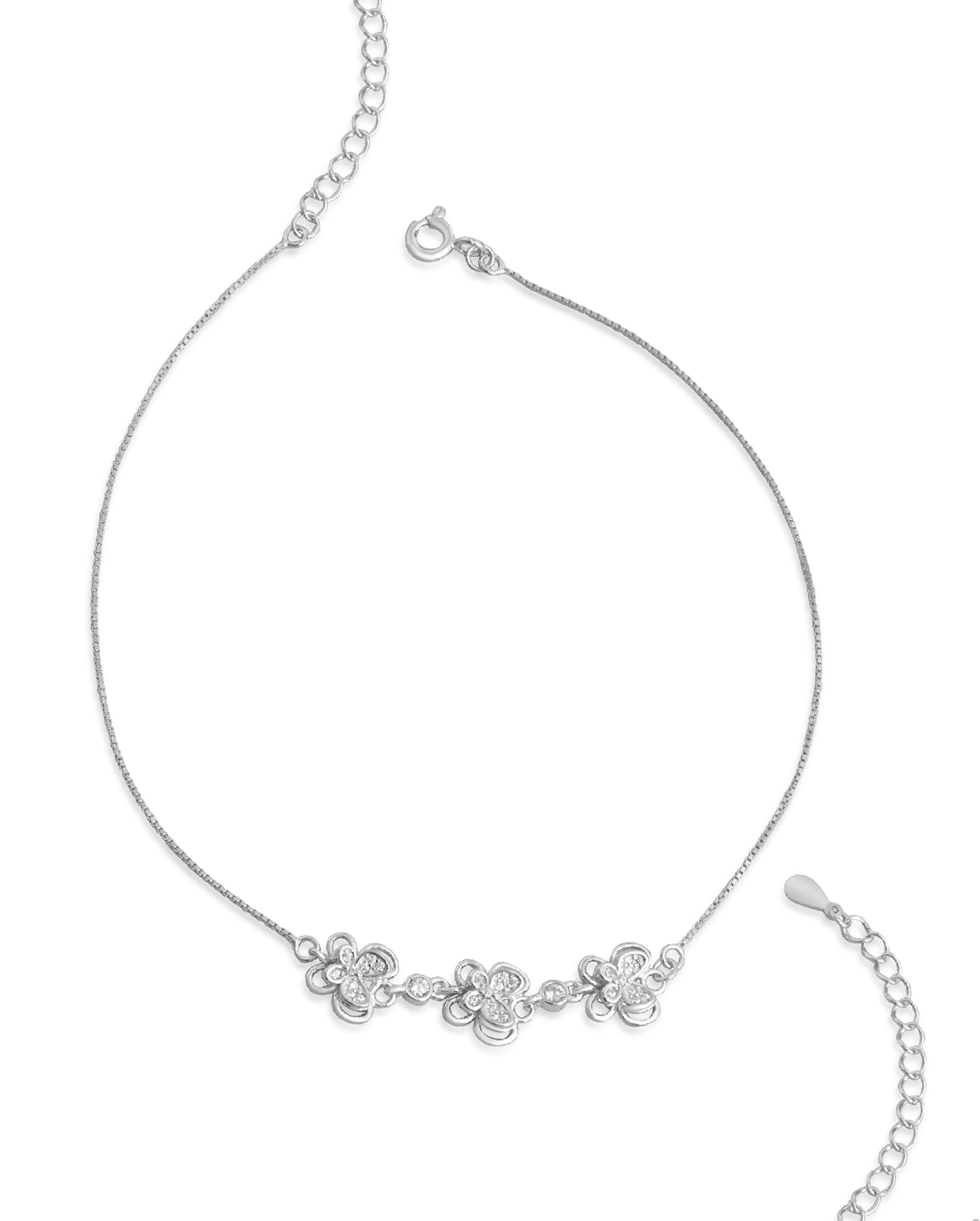 Aureline Silver Anklets