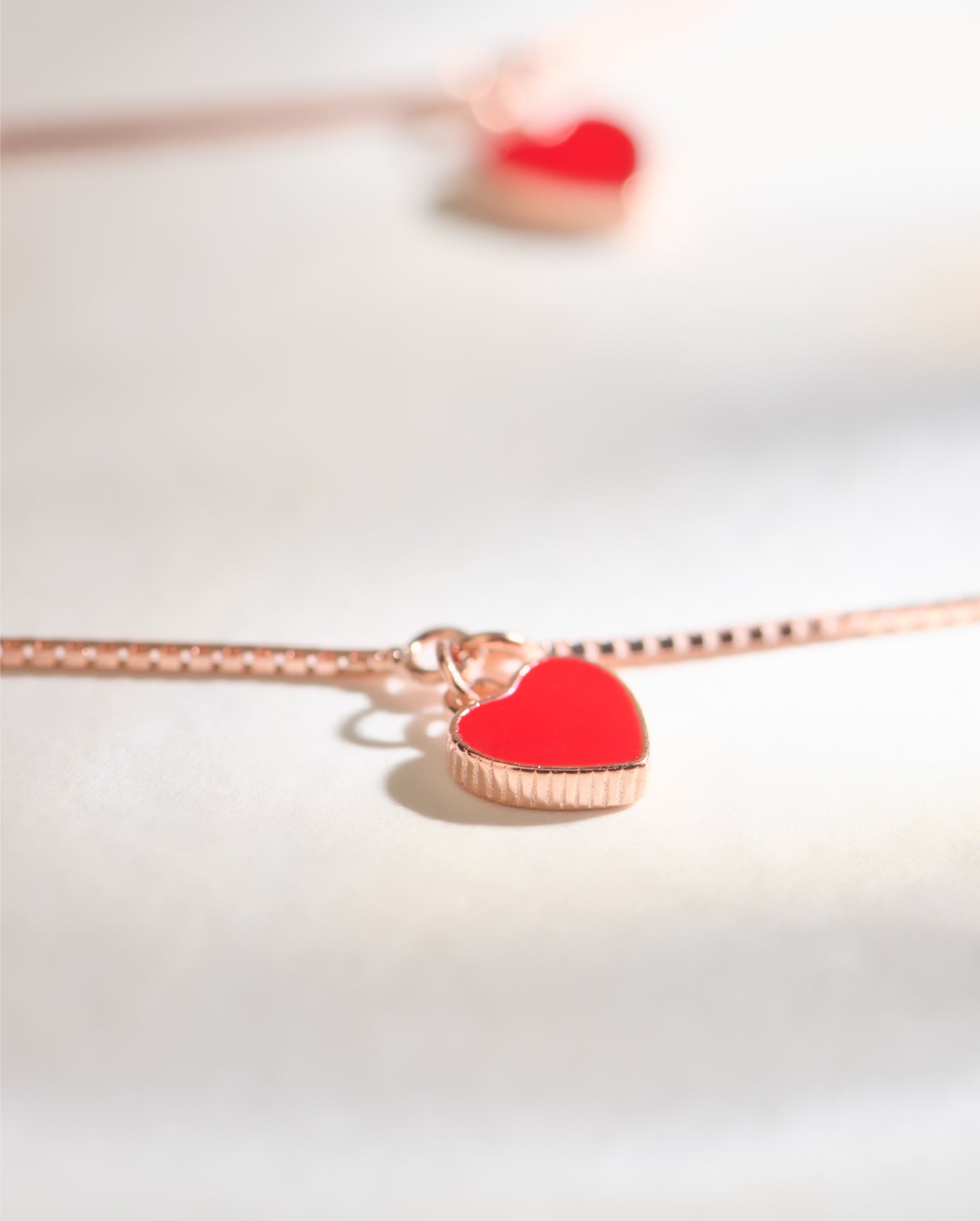 Hues of Heart Rose Gold Anklets