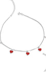 Hues of Heart Silver Anklets