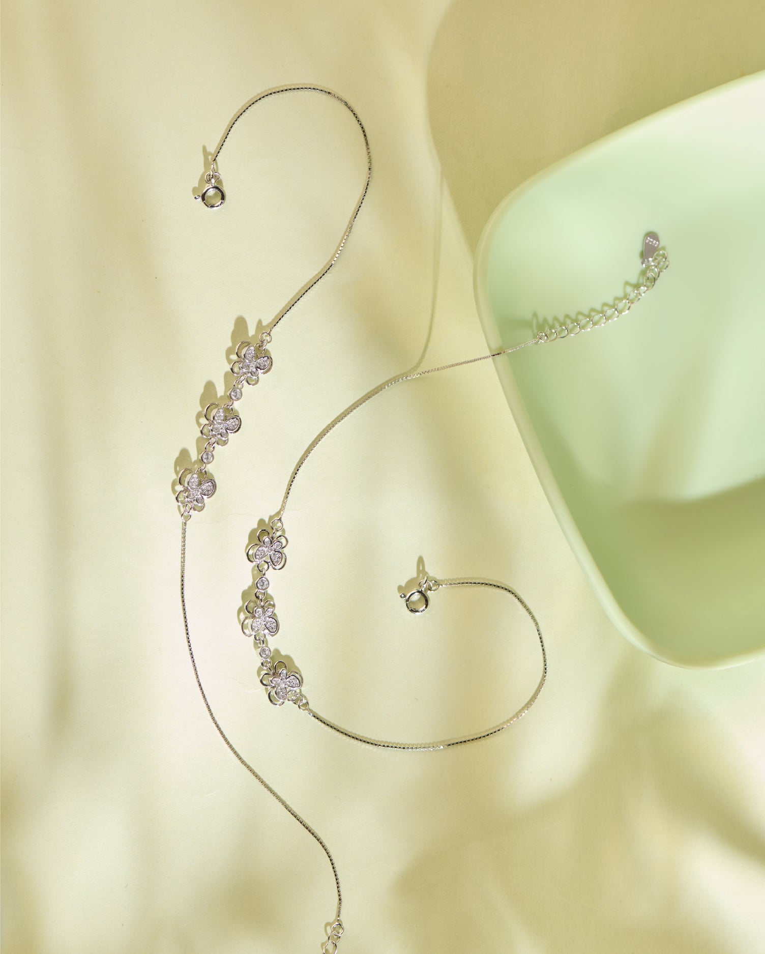 Aureline Silver Anklets