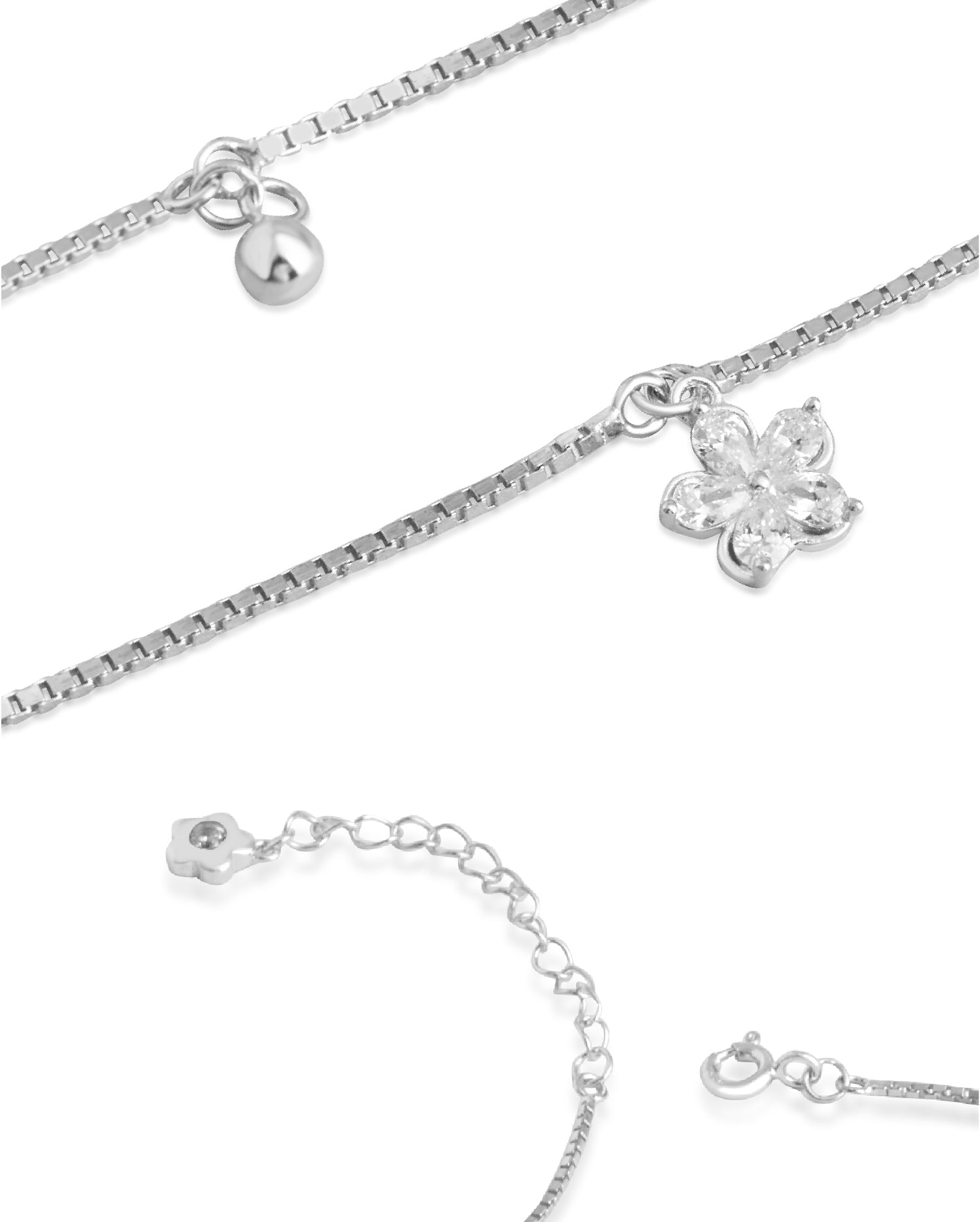 Norelle Charm Silver Anklets