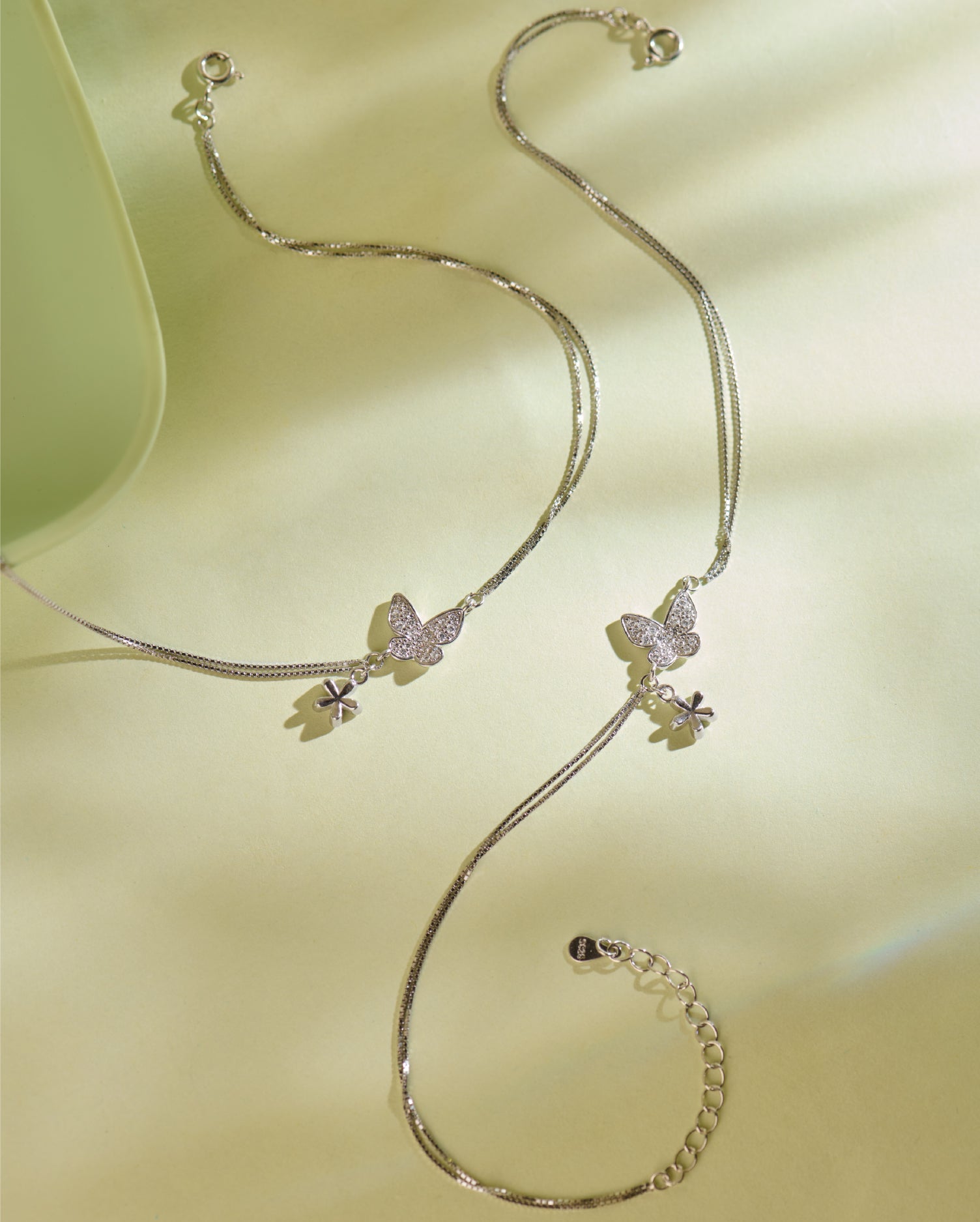 Everbloom Silver Anklets