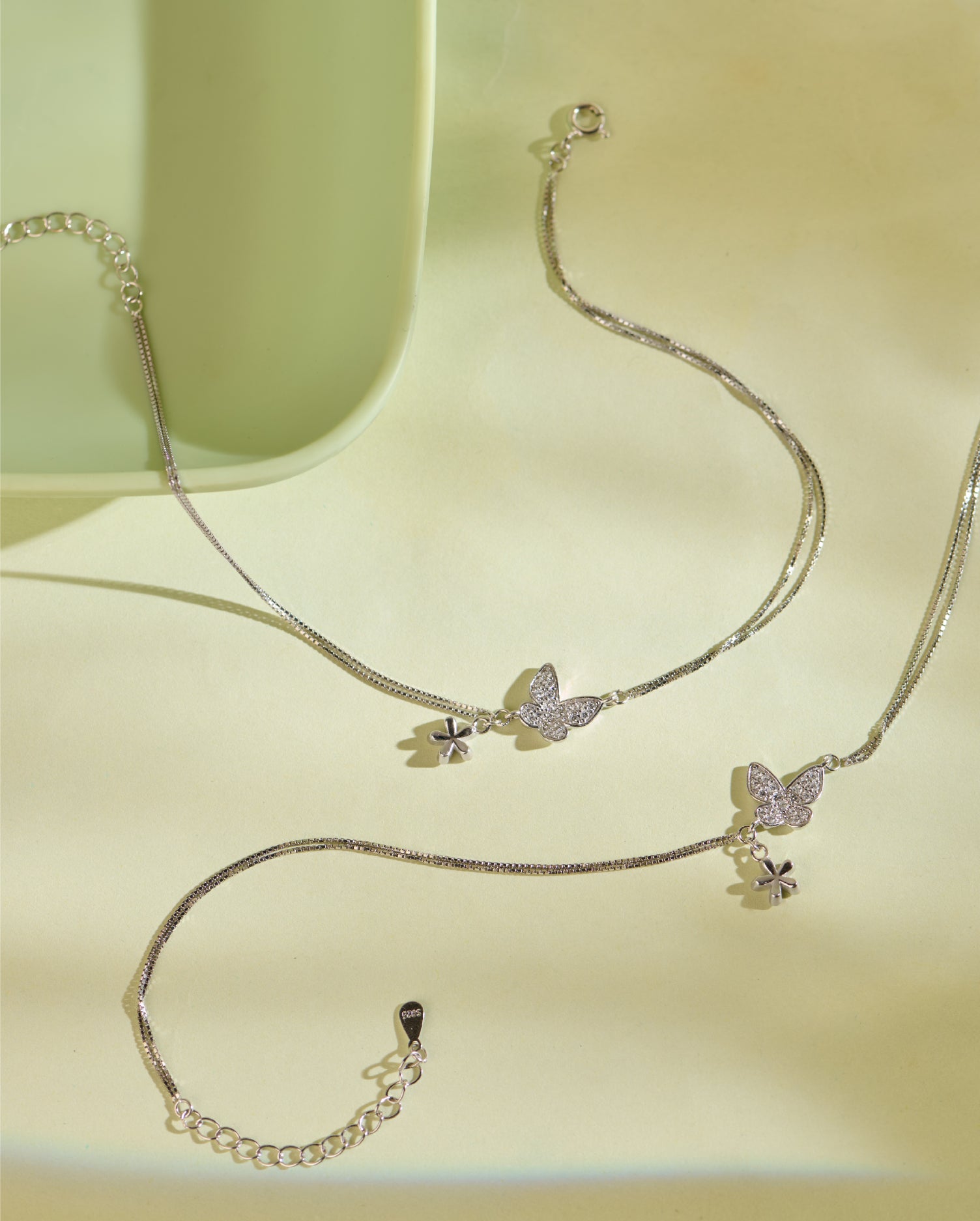 Everbloom Silver Anklets