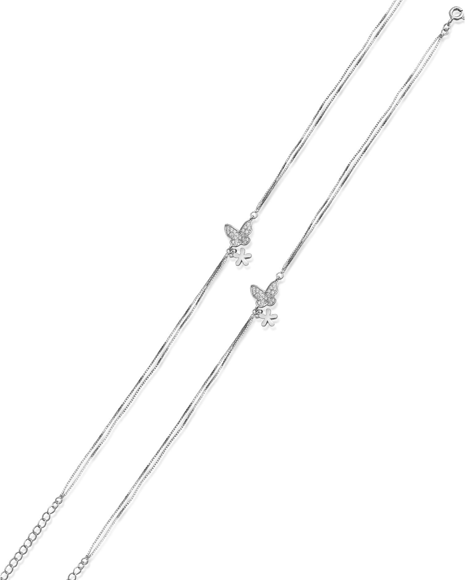 Everbloom Silver Anklets