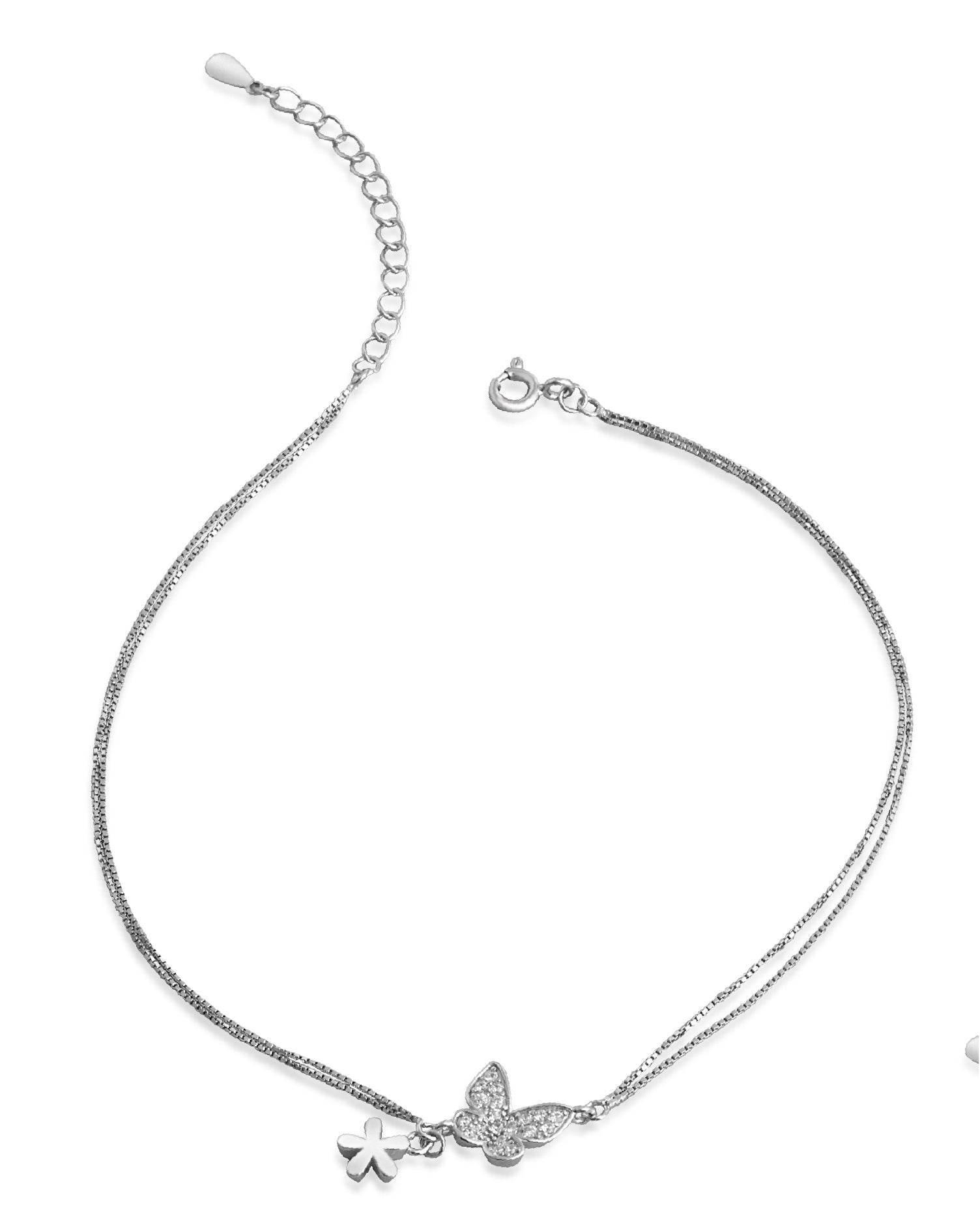 Everbloom Silver Anklets