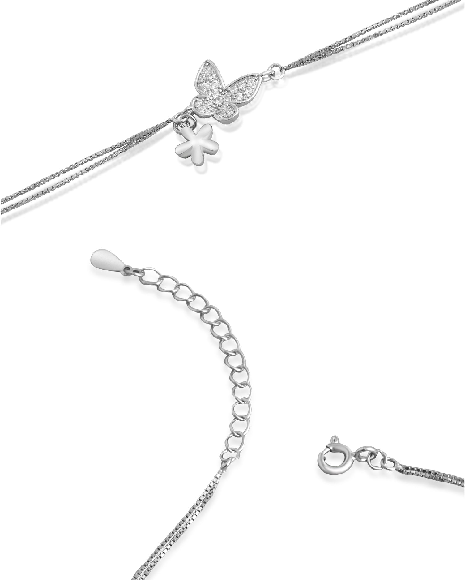 Everbloom Silver Anklets