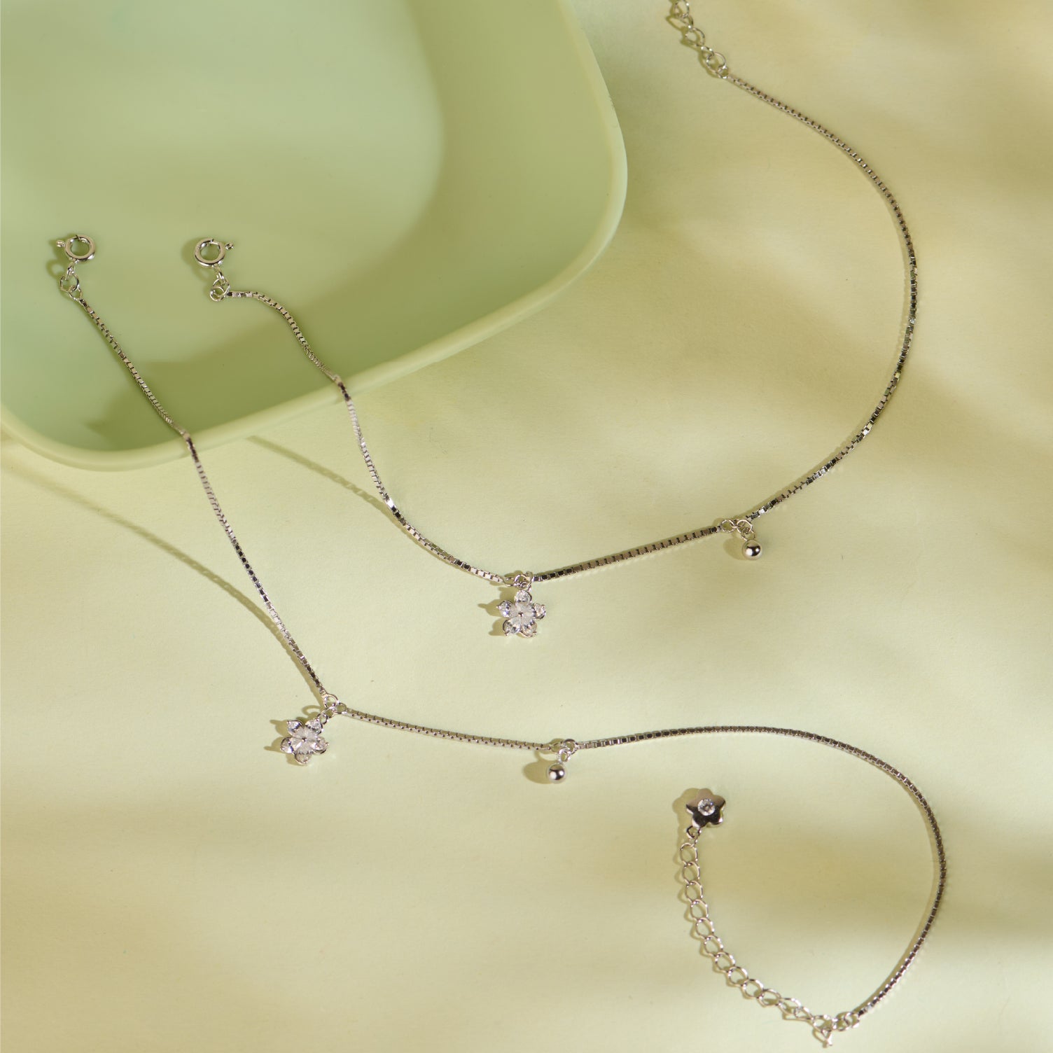 Norelle Charm Silver Anklets