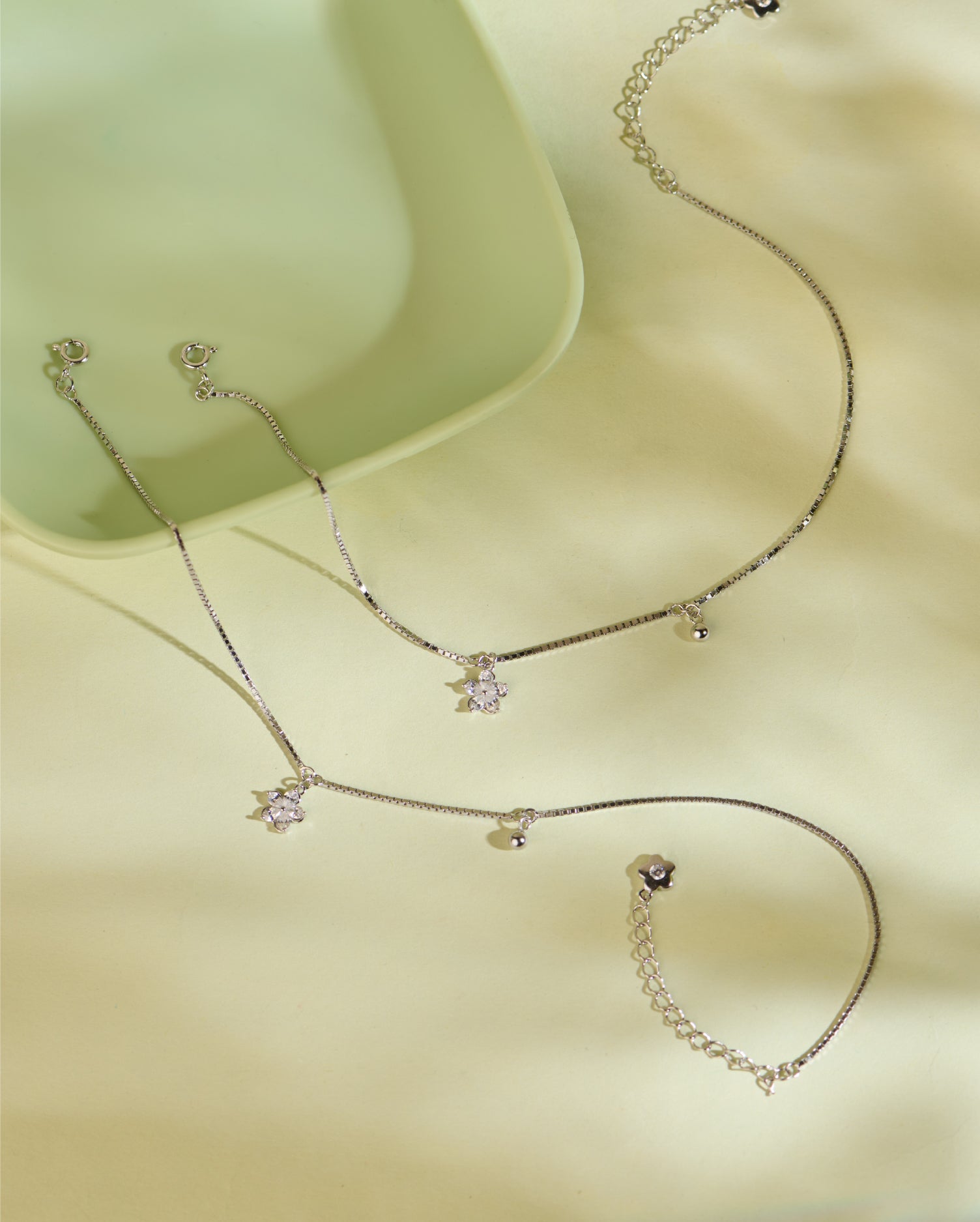 Norelle Charm Silver Anklets