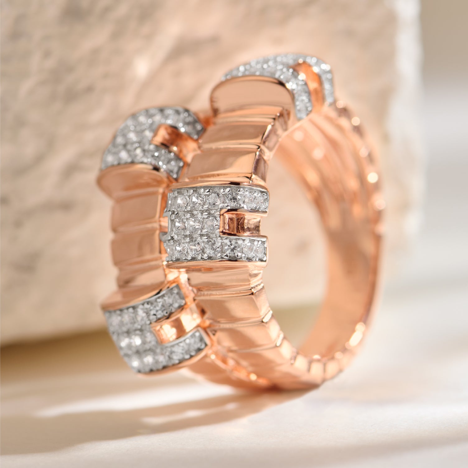 RomaLuxe Rose Gold Ring