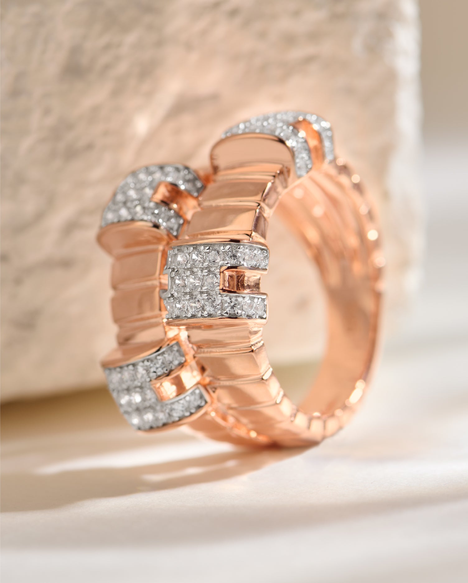 RomaLuxe Rose Gold Ring