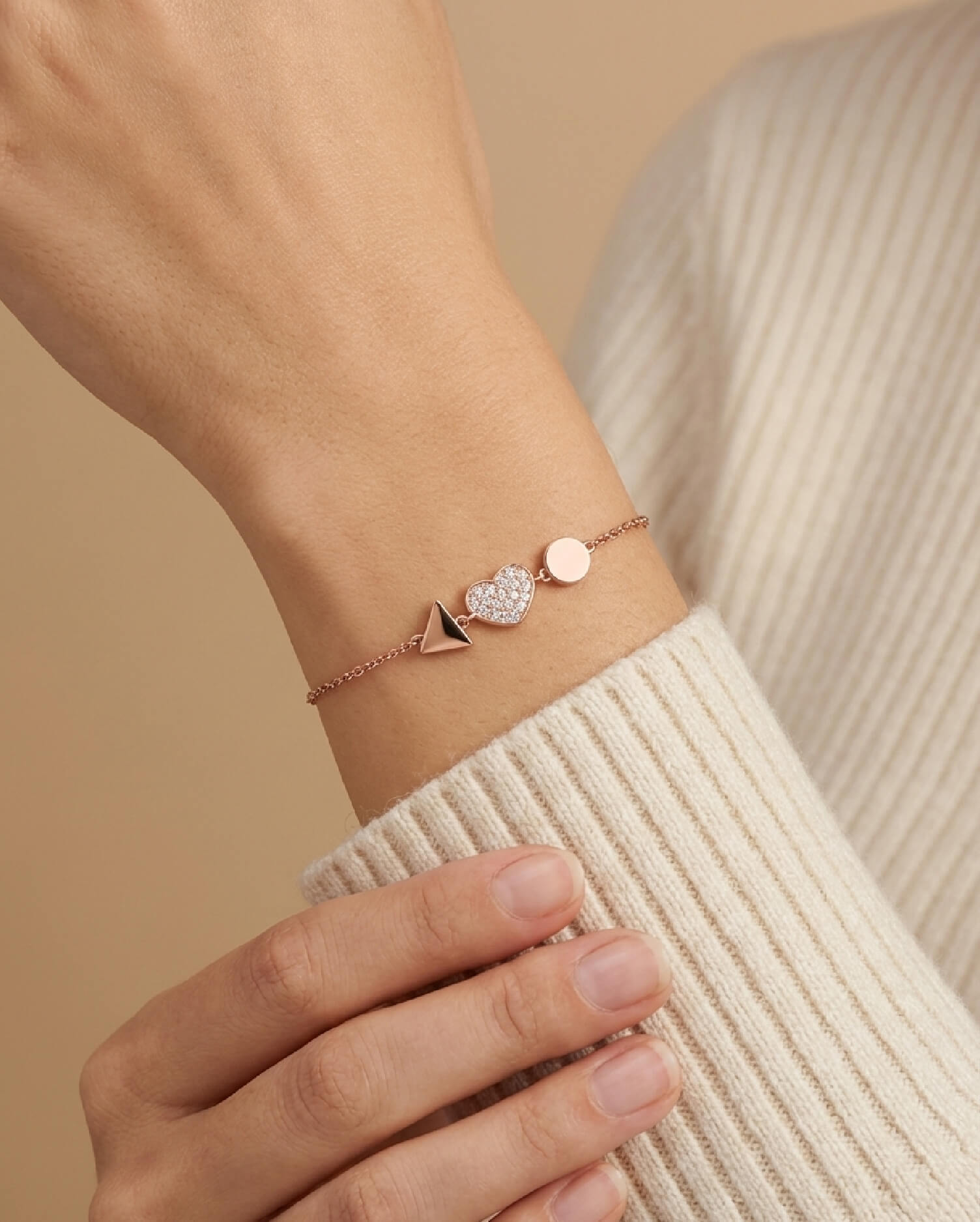 Rouge Heart Rose Gold Bracelet